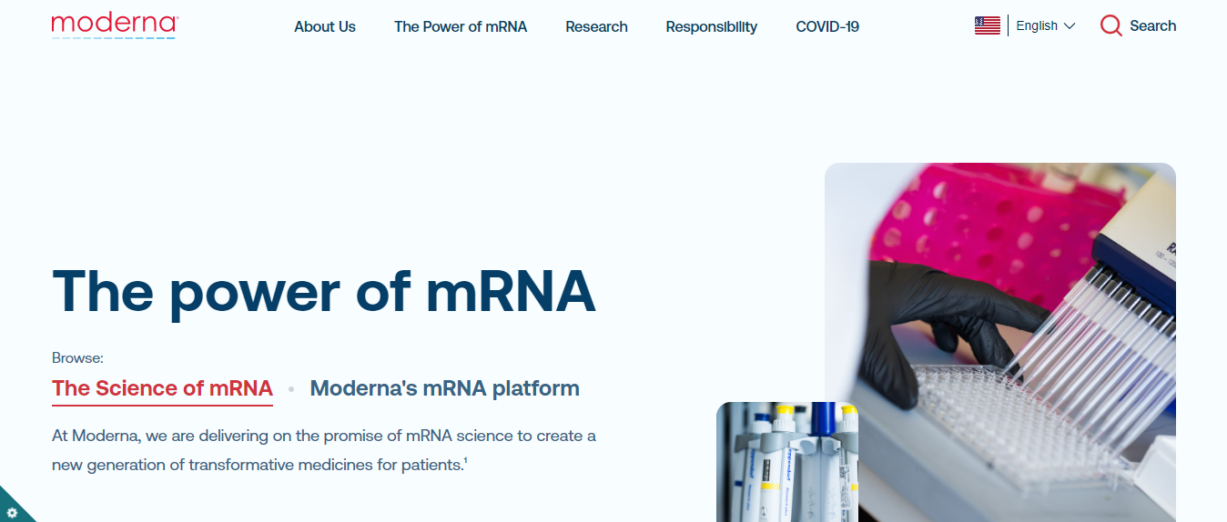 Các thông tin về mRNA được phủ sóng trên các kênh truyền thông của Moderna